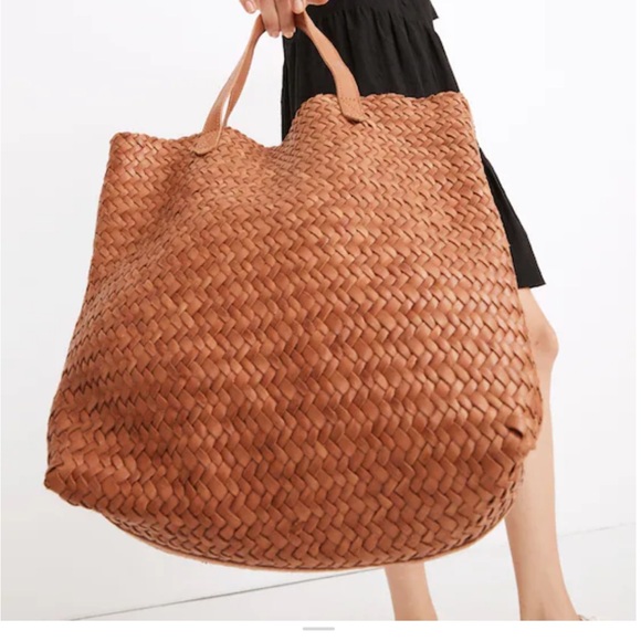 Madewell Woven Brown Leather Tote - Picture 3 of 3
